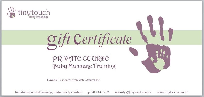 Baby Massage DVD or Gift Certificate is a very meaningful baby gift